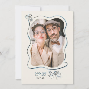 Invitation Doodle à main levée photo de la partie d'engagemen