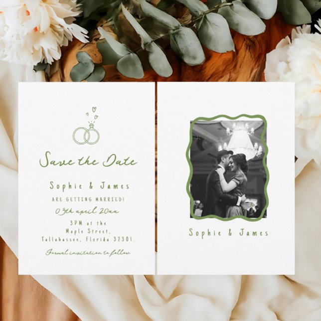 Invitation Doodle Boho photo Mariage élégant simple (Créateur téléchargé)