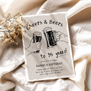 Invitation Doodle Cheers & Beers N'Importe Quel Âge Adulte An
