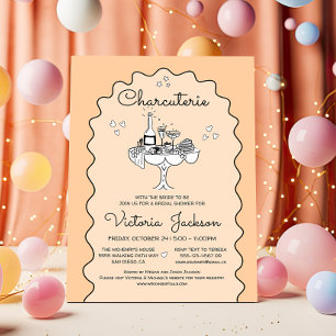 Invitation Doodle Croquis Charcuterie Fête des mariées de la