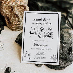 Invitation Doodle d'Halloween Baby shower neutre