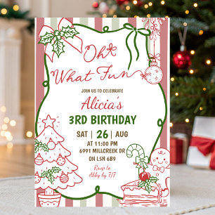 Invitation Doodle écriture manuscrite Noël Oh Quel Fun Annive