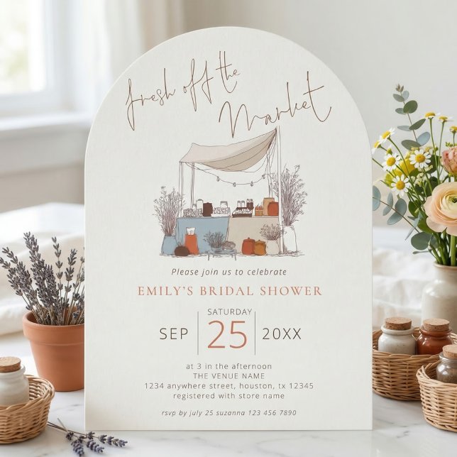 Invitation Doodle Fraîche du Marché Sage Fête de Mariage (Créateur téléchargé)
