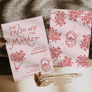 Invitation Doodle Fresh tout juste du Marché Fête de Mariage