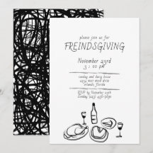 Invitation Doodle Illustration pour Friendsgiving