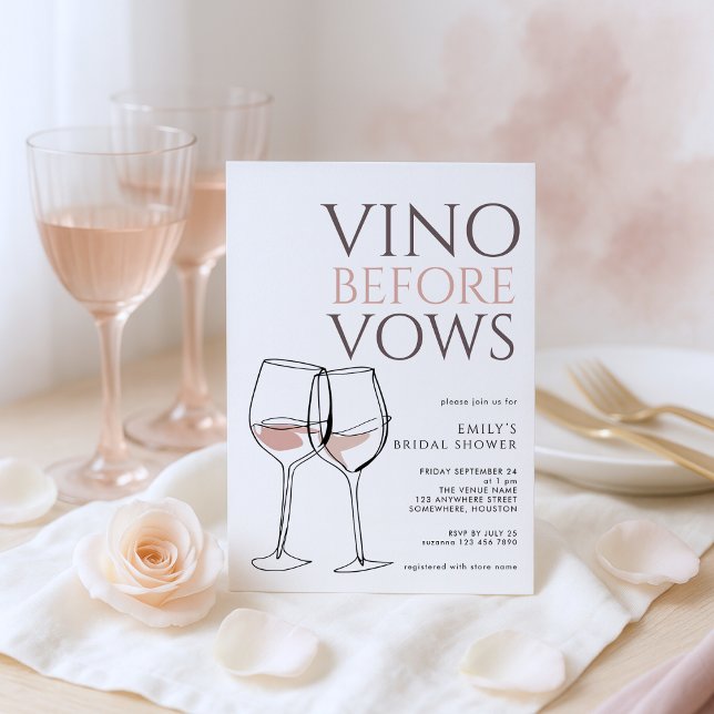 Invitation Doodle Illustration Vino Before Vows Enterrement d (Créateur téléchargé)