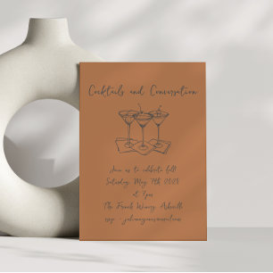 Invitation Doodles Cocktails Conversation Automne