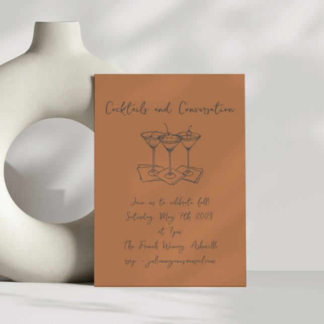 Invitation Doodles Cocktails Conversation Automne (Créateur téléchargé)