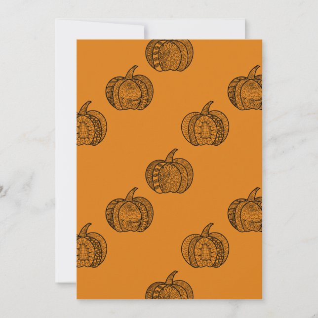 Invitation Doodles d'Halloween boho mandala citrouilles Autom (Devant)