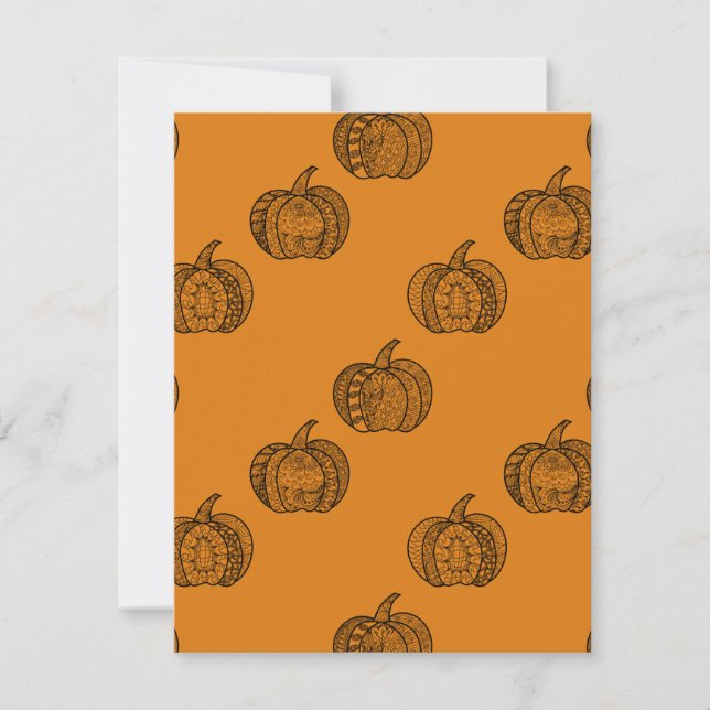 Invitation Doodles d'Halloween boho mandala citrouilles Autom (Devant)
