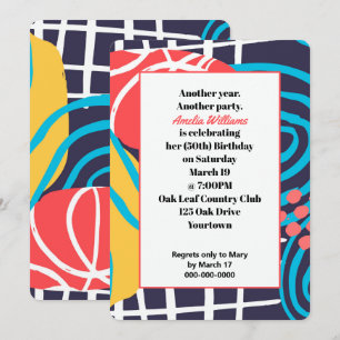 Invitation Doodles funky fête d'anniversaire