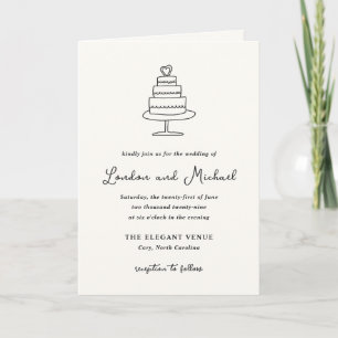 Invitation Doodles tirés à la main Mariage moderne