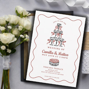 Invitation Doodles Whimsical Mariage italien