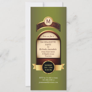 Invitation d'or de Bachelorette d'étiquette