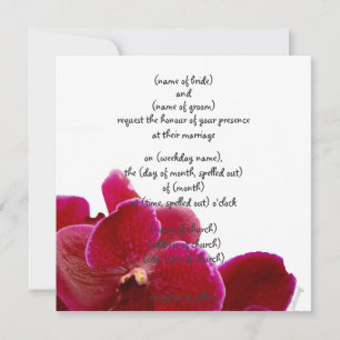 invitation d'orchidées rouges