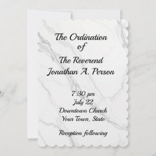 Invitation d'Ordination du pasteur Look en marbre