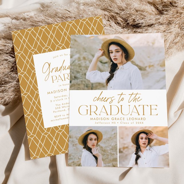 Invitation Doré | Salutations à la Grad Photo Graduation Part (Créateur téléchargé)