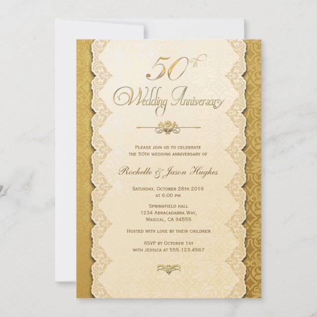 Invitation dorée 50e anniversaire (Devant)