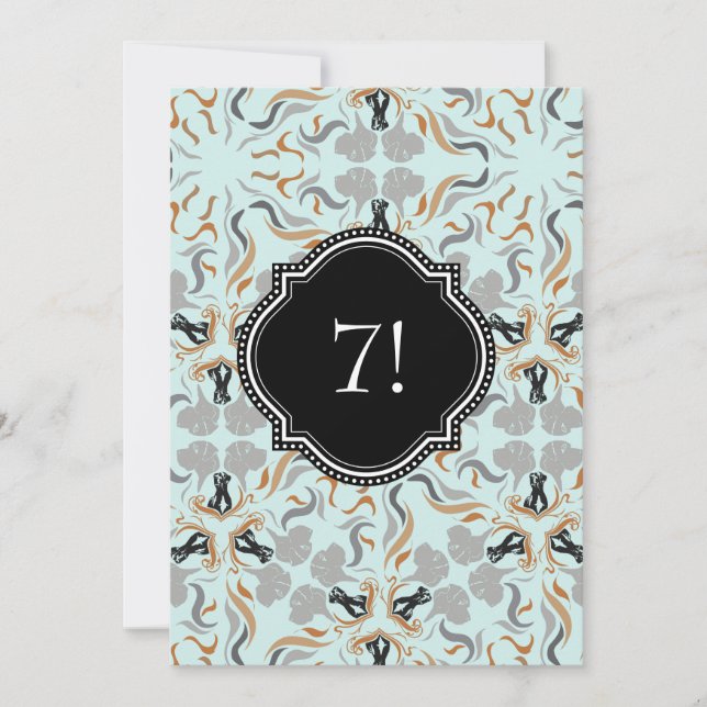 Invitation dorée noire pour grande fête de chien (Devant)