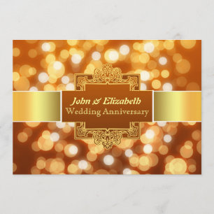 invitation dorée pour la fête d'anniversaire de ma