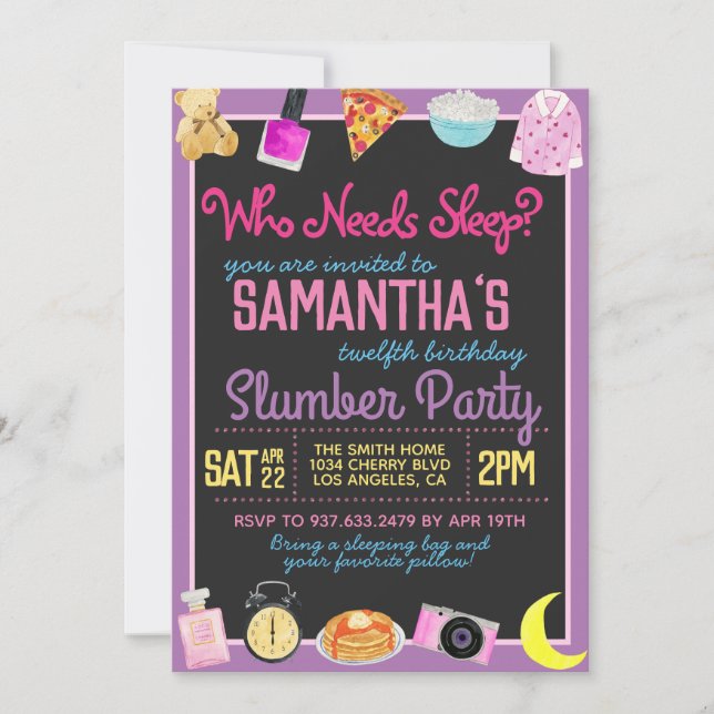 Invitation Dormir sur le bois Qui a besoin de dormir ? (Devant)