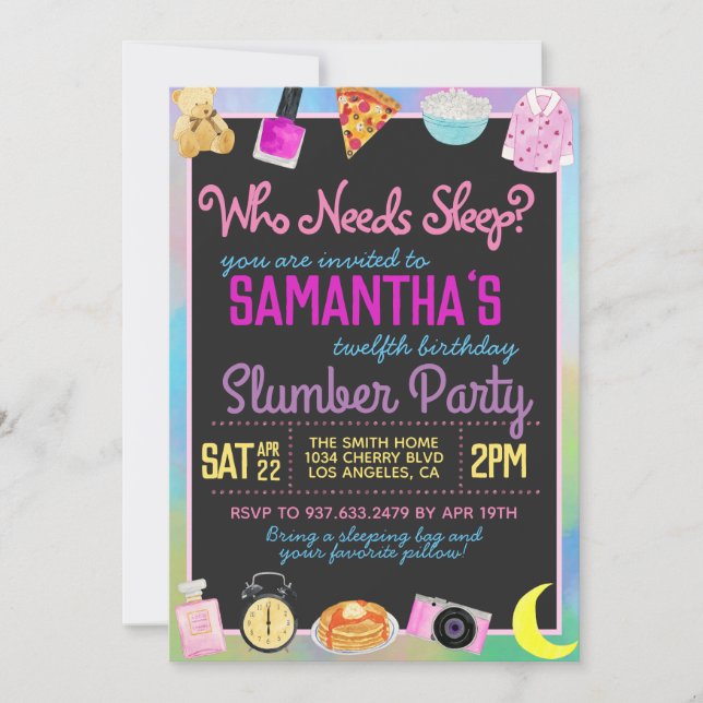 Invitation Dormir sur le bois Qui a besoin de dormir ? (Devant)