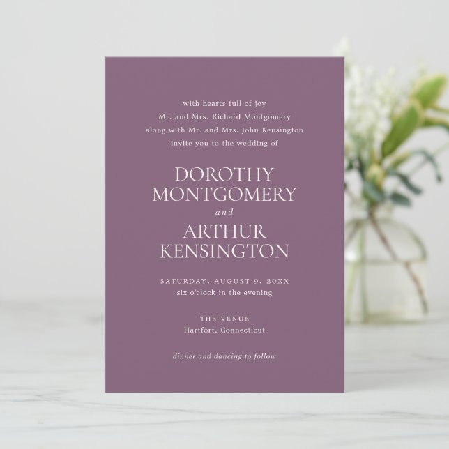 Invitation Dorothy Purple Mariage élégant (Debout devant)