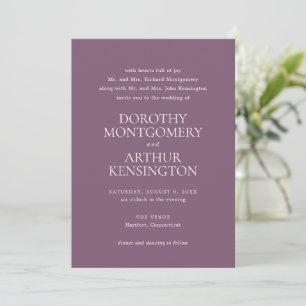 Invitation Dorothy Purple Mariage élégant