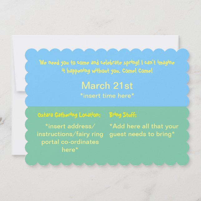 Invitation d'Ostara à un événement d'équinoxe de p (Dos)