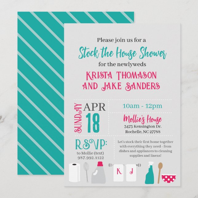 Invitation Doter la maison de douche (Devant / Derrière)