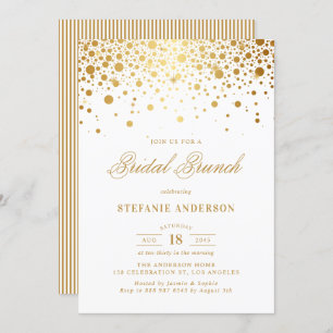 Invitation Dots Confetti Gold Foil Brunch nuptial