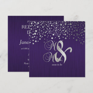Invitation Dots Confetti Purple & Silver - Dîner de répétitio
