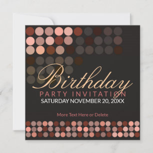 Invitation Dots de chocolat Soirée Disco fêtée Anniversaire I