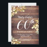 Invitation Dots d'huile d'olive Rustique Automne Florals 60e<br><div class="desc">Ce design présente de jolies branches peintes et des feuilles aux couleurs d'automne avec des points de feuille d'or imitation sur un arrière - plan en bois rustique. Cliquez sur le bouton personnaliser pour plus de flexibilité dans la modification du texte ou le déplacement des graphiques! Des variantes de cette...</div>