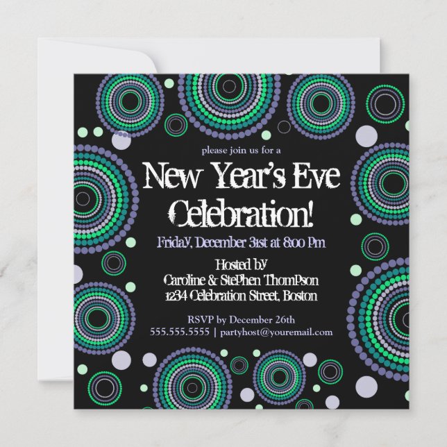 Invitation Dots Dizzy du Nouvel An (Devant)