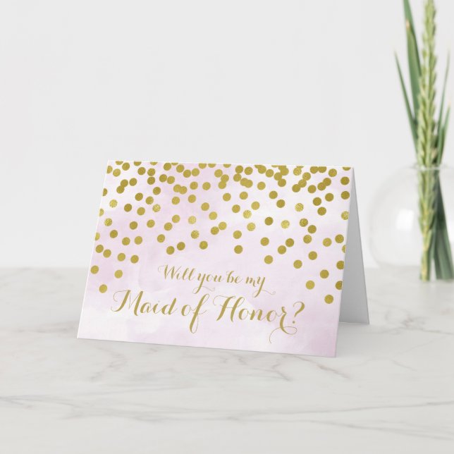 Invitation Dots d'or de l'aquarelle Lilac Maid of Honor Invit (Devant)