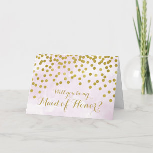 Invitation Dots d'or de l'aquarelle Lilac Maid of Honor Invit