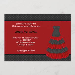 Invitation Dots Sweet Quinceanera