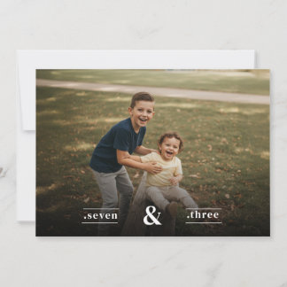 Invitation Double Birthday Two Kids Photo Party Celebration