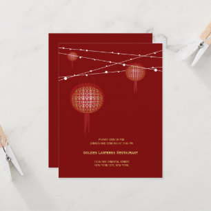Invitation Double bonheur Lanternes brillantes Mariage chinoi