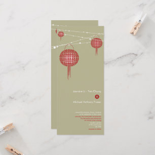 Invitation Double Bonheur Lanternes Rouges Chic Mariage Chino