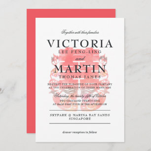 Invitation Double Bonheur & Mandarin Canards Mariage chinois