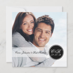 Invitation Double carré simple de mariage de photo