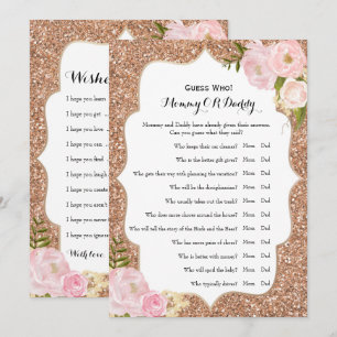 Invitation Double Côté - Baby shower Jeux Voeux   Devinez qui