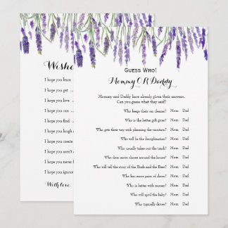 Invitation Double Côté - Baby shower Jeux Voeux | Devinez qui