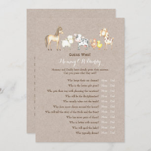 Invitation Double Côté - Baby shower Jeux Voeux   Devinez qui