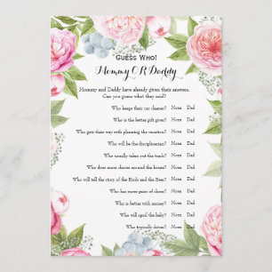 Invitation Double Côté - Baby shower Jeux Voeux   Devinez qui