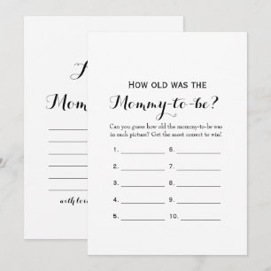 Invitation Double Côté - Jeux de 2 Baby showers - Quel âge   