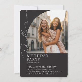 Invitation Double Dual Joint Celebration Photo Birthday Party