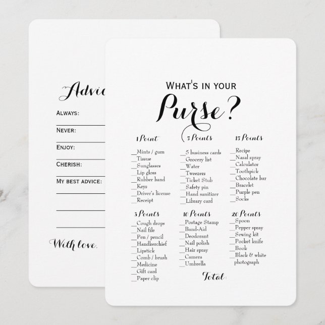 Invitation Double Face - 2 Jeux de Baby Shower Mariée | Souha (Devant / Derrière)